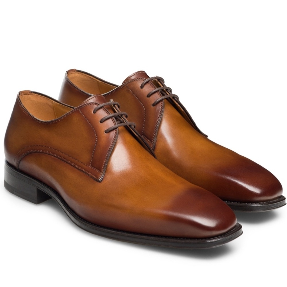 Magnanni Two-Tone Brown Leather Derby Shoes